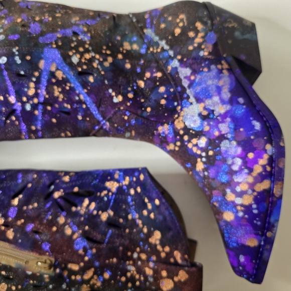 HANDCRAFTED Upcycled Size 9.5 Cowgirl Boots HANDPAINTED Peekaboo Cutouts Boots - Picture 14 of 17